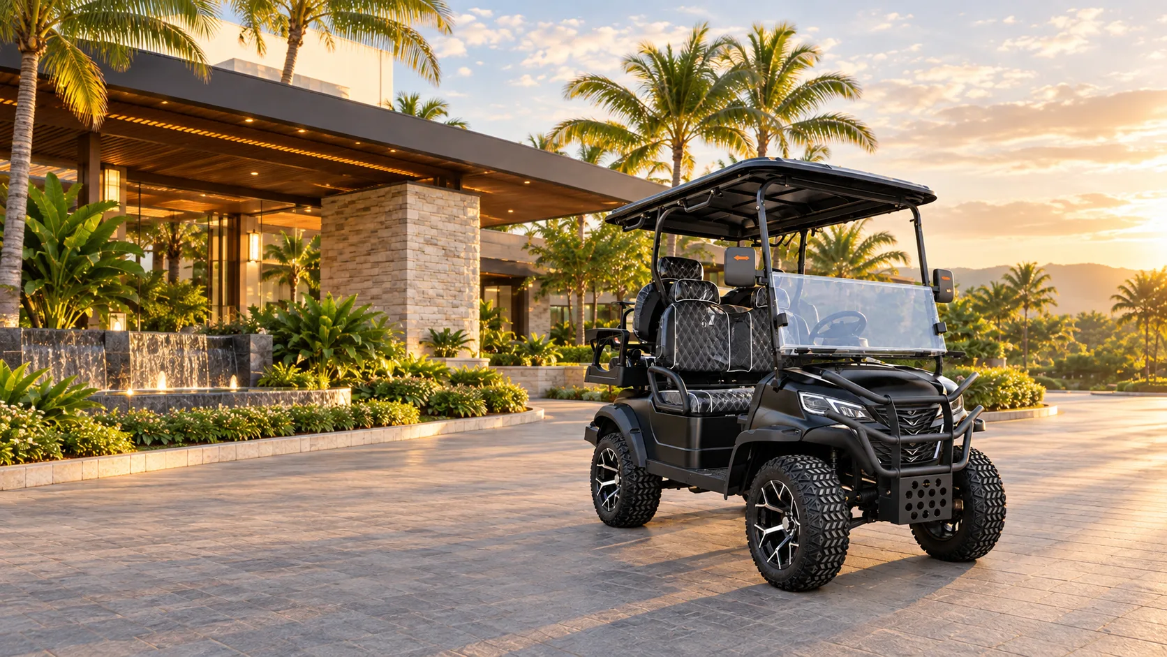 Augus electric guest shuttle at a resort